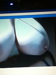 Amateur webcam wife - heres my old woman showing off her lovely saggy breasts that she likes to have drilled and cummed  on