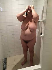 bbw wife shower darkhaired