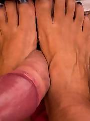 wife footjob feet nails