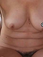 wife exposing unshaved vagina