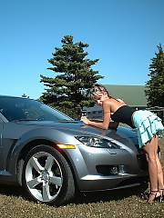 Got my motor going - photos of my trophy wifey getting my engine and motor all warmed and revved up