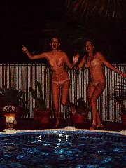 Heres a few pics of my ex gf and her friends swimming in her backyard naked after a few drinks