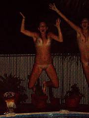 Heres a few pics of my ex gf and her friends swimming in her backyard naked after a few drinks