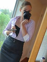 She is a secretary from my job and the hottest female coworker there, see her taking nude selfies in the mirror and then love the crazy coupling of me banging her vagina and backside in doggy style sex position - homemade sex pictures