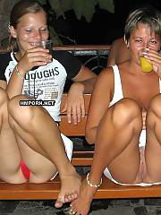 Hot nymphs next-door spreading legs to flash their sexy panties and nake vaginas outdoors and in pubclic