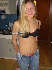 lighthaired milf teasing stripping