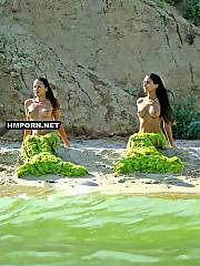 Smoking hot nudist girl Inna walking and running naked on the nudist and desert beaches worldwide with her naturist friends