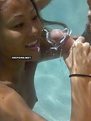 Mixed impressive shots of naughty couples having amateur sex under water, see how amazing look underwater blowjobs and facial cum shots - amateur porn photos