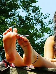 mature public feet foot