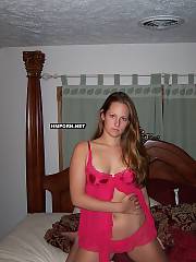 Cool curvy girlie with puffy pussy posing nude on bed and teasing hubby to drill her hard asap, see her giving blow job as well