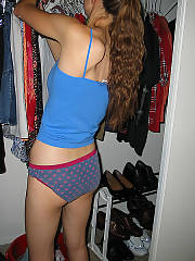 Gf flashing her knockers and pussy around the bedroom