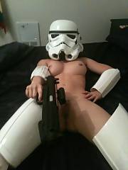 One of my girlfriends sent me pics of her in a friends stormtrooper costume