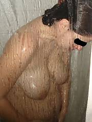 Shes getting neat - soapy tits, sloppy pussy and spread pussy. in the wife having fun and pregnant and naked series