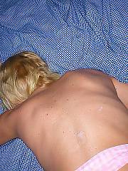 Check this freak out - lots of sex lotion and dug the splooge on her skin...