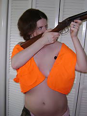 My wife. yall are jealous i know i would be. thought the hunting gag would be fun, hunting titties lol