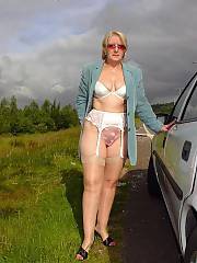 Grandma flashes in public, shes got a good set of tits no sag at all