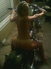 Shes havin joy on my bike, i told her she could do it if i took photos of it