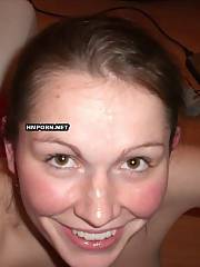 housewife blowjob facial jizz