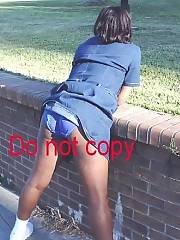 More amateur dark skinned outdoors Ebony Amateur Outdoor Posing