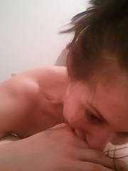 Teen dark haired blow job dick. found on someones phone.