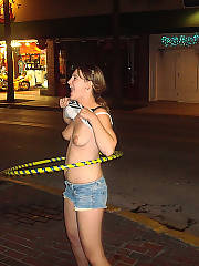 This babe got so wasted that she started flashing random guys on the street.