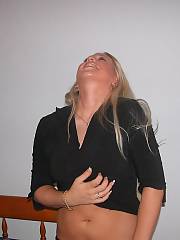 blonde wife shows tits