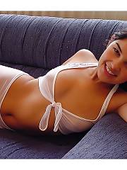 Hot ex gf gabby likes posing on couch.