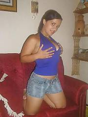 Hot puertorican girlie stripteasing at home.