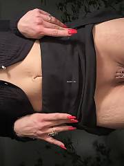 wife exposing bald snatch