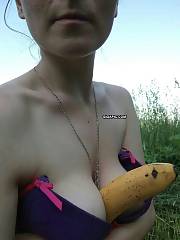 Huge knockers Russian mature outdoor