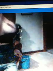 Amateur webcam wife - heres my old woman showing off her lovely saggy breasts that she likes to have drilled and cummed  on