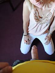 Hot blondie mom beth - here is me blowing prick of my husband.  i love the way it feel and taste in my mouth.  he really enjoy too
