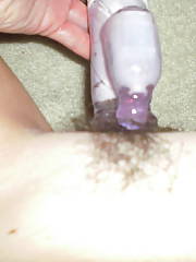 wife dildos hairy pussy