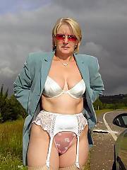 Grandma flashes in public, shes got a good set of tits no sag at all