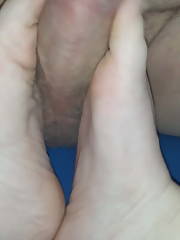 Wifes tiny little wrinkled soles Amateur Closeup MILF