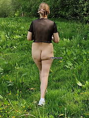 German milf Silke in the wood