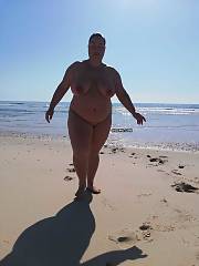 BBW portuguese whore wife on beach