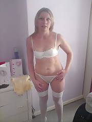 Hot blondie uk MILF teasing at home.