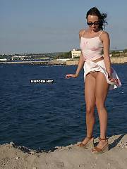 Crazy nudist and naturist babes and nasty mature women sunbathing naked on beach and walk nude in public - amateur porn pictures
