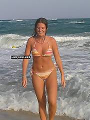 Amateur xxx - charming wifey likes life on vacation with her husband, watch her swimming in the sea, sunbathing on beach and then fuckin in hotel room, closeup shots of her fucked and creampied pussy to see!