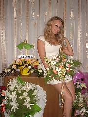 blond wife dressed lingerie