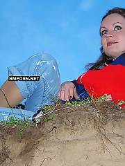 darkhaired mature nature forest