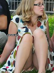 mature flashing panties caught