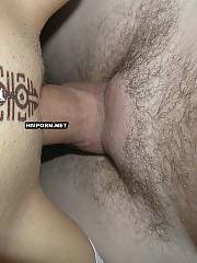 Breathtaking sex with naughty dark haired wife, watch exciting views of her pink wet cunt being drilled by huge cock of her hubby - amateur porn photos