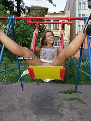 sitting flashing pussy exposing