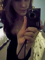 selfie blonde flashing hooters