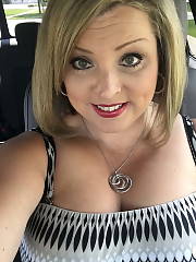 Mom blond Short huge melons Makeup beautiful Lipstick Amateur Blonde MILF huge Boobs