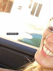 blond flashing vaginal tease