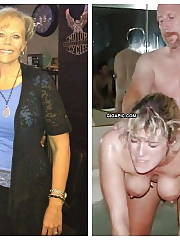 Sexy blond mature wife before and after