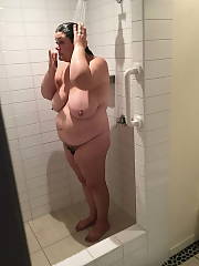 bbw wife shower darkhaired